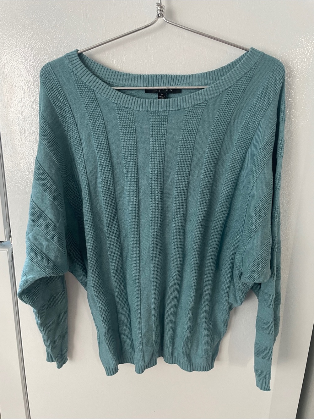 Cyrus Women's Teal Ribbed Knit Sweater